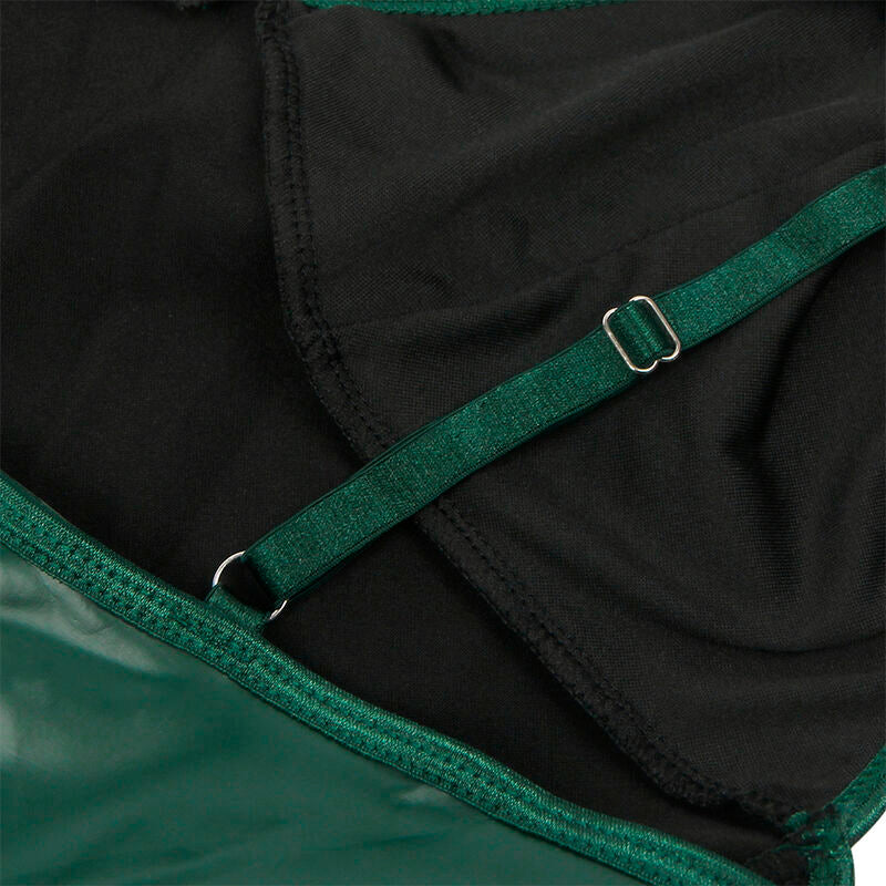 Robe Sexy Verte à Bretelles – Finition Cuir PU – SUBBLIME