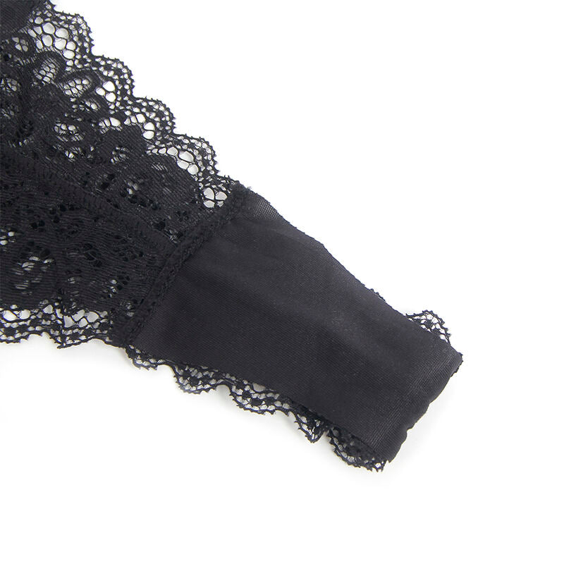 Body Noir avec Fermeture Éclair et Porte-Jarretelles