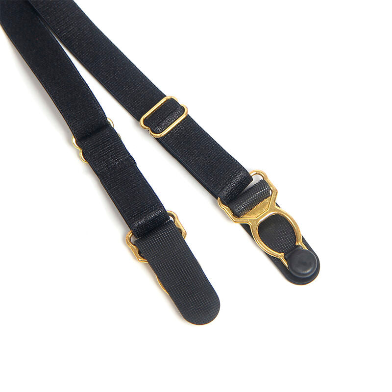 Body Noir avec Fermeture Éclair et Porte-Jarretelles