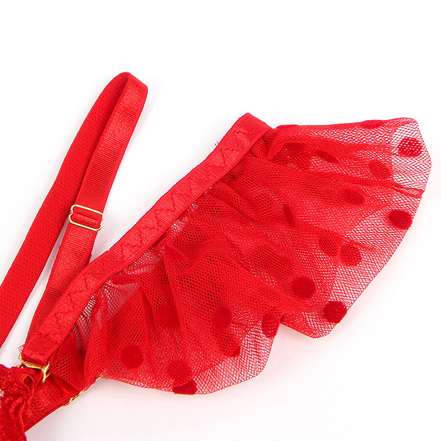 Ensemble dentelle rouge soutien-gorge et jarretelle