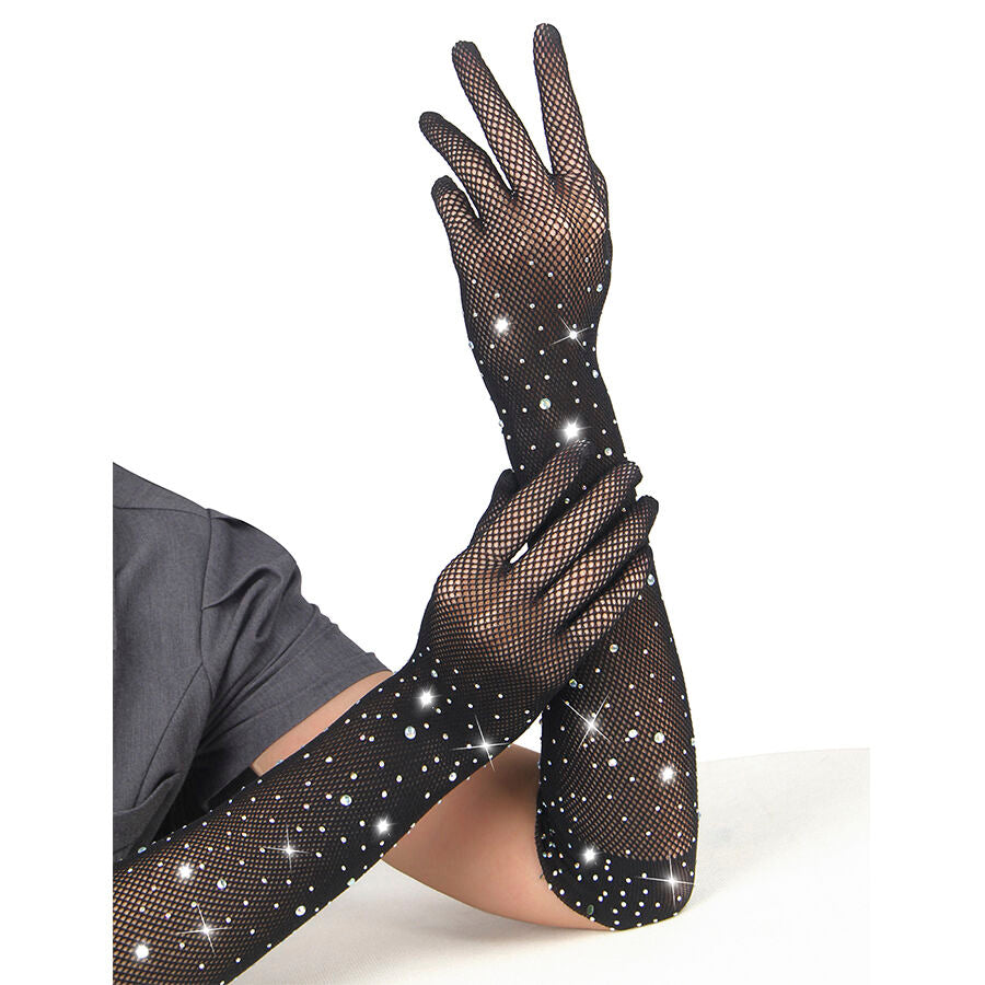 Gants transparents Shine noirs