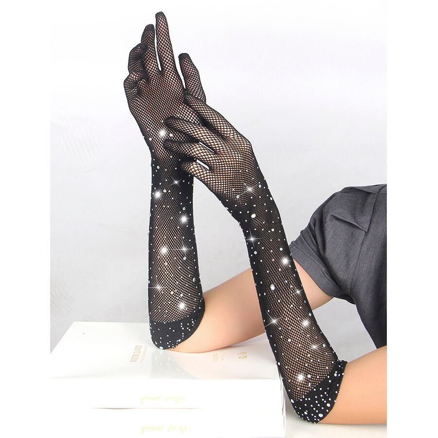 Gants transparents Shine noirs