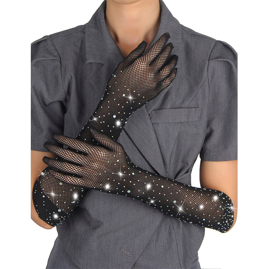 Gants transparents Shine noirs
