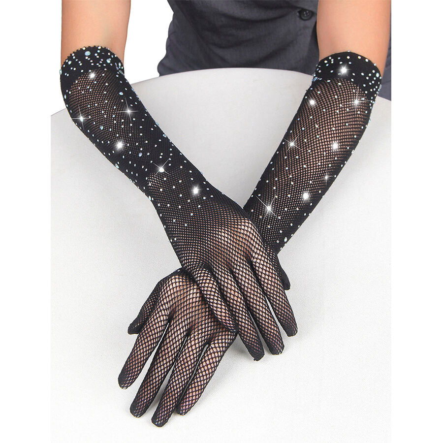 Gants transparents Shine noirs