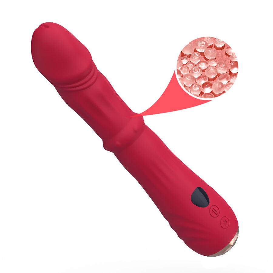 Dildo vibrant Point A rouge thermo-réglable