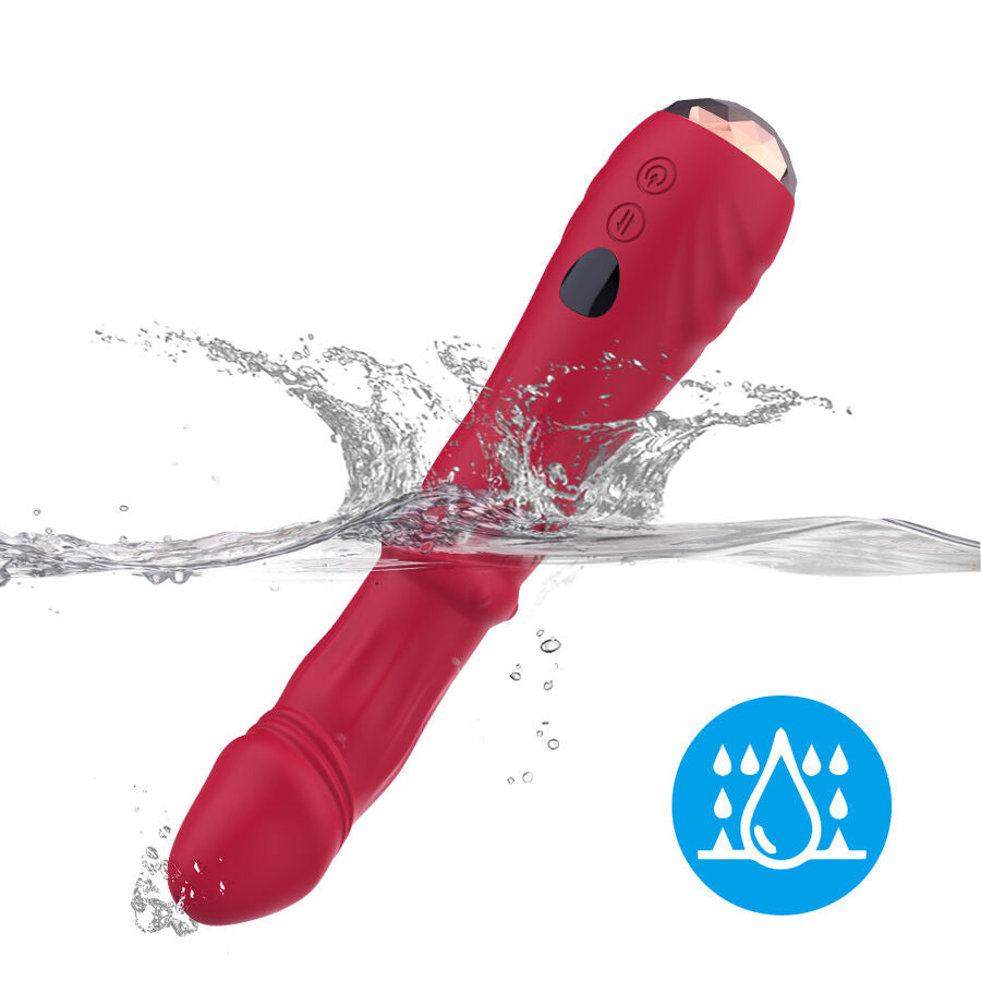 Dildo vibrant Point A rouge thermo-réglable