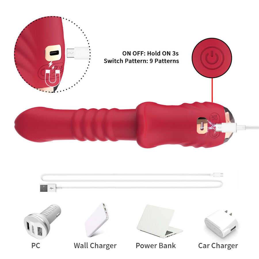 Dildo vibrant Point A rouge stimulant et puissant
