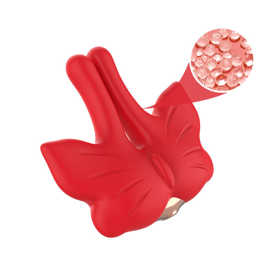 Pinces à tétons vibrantes papillon rouges magnétiques