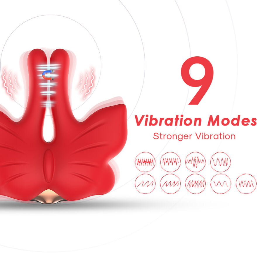Pinces à tétons vibrantes papillon rouges magnétiques