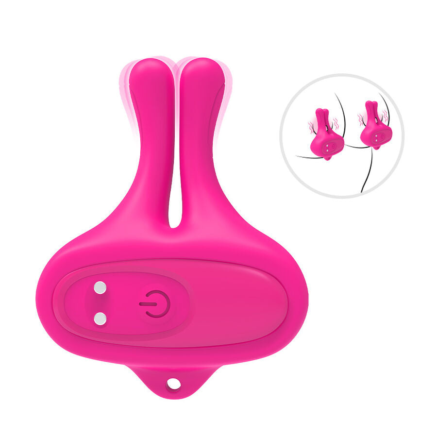 Pinces à tétons vibrantes lapin rose magnétiques