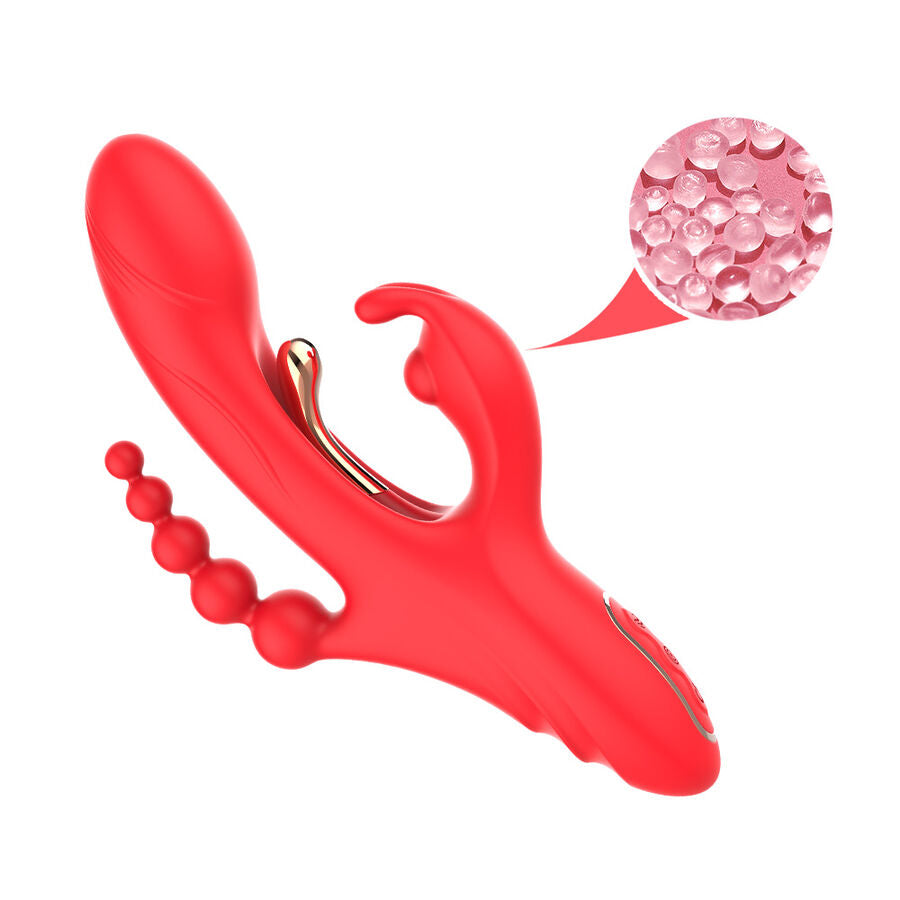 Stimulateur double point G et clitoris rouge vibrant