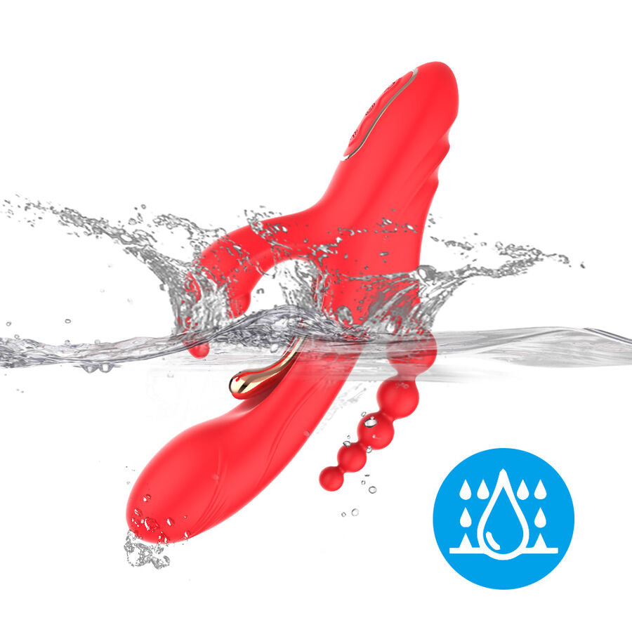 Stimulateur double point G et clitoris rouge vibrant