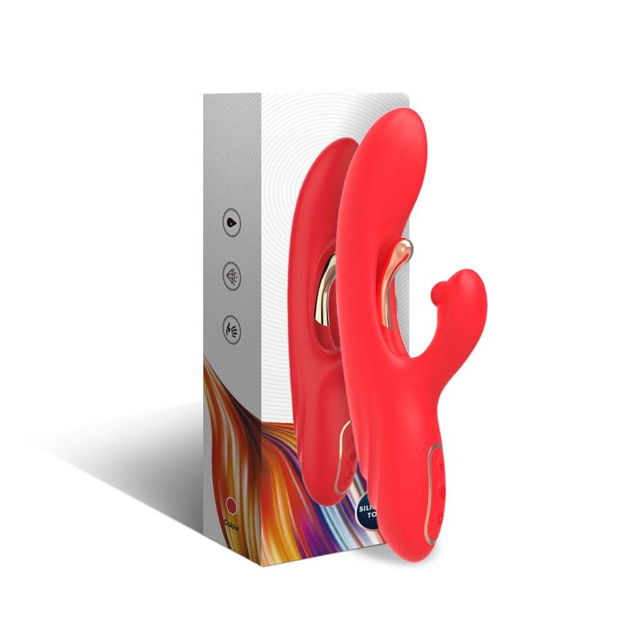Stimulateur point G et clitoris langue oscillante rouge