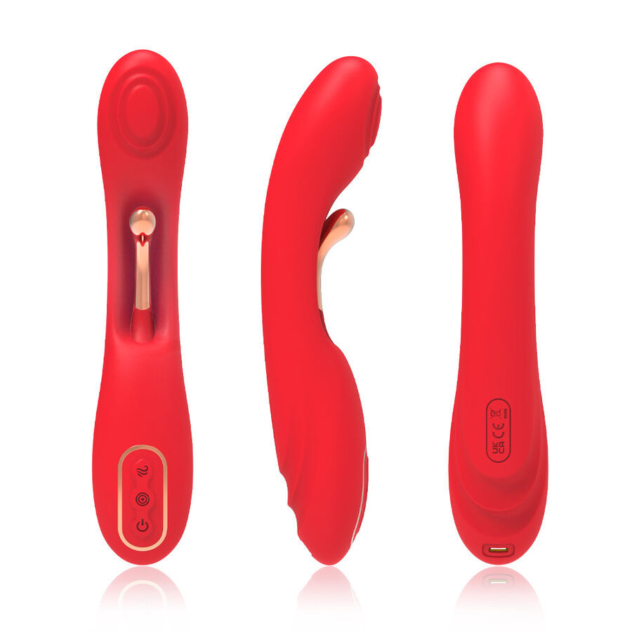 Vibromasseur langue oscillante rouge intense