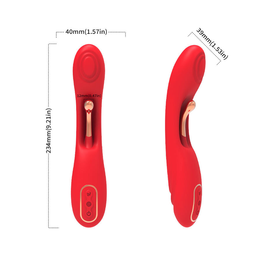 Vibromasseur langue oscillante rouge intense