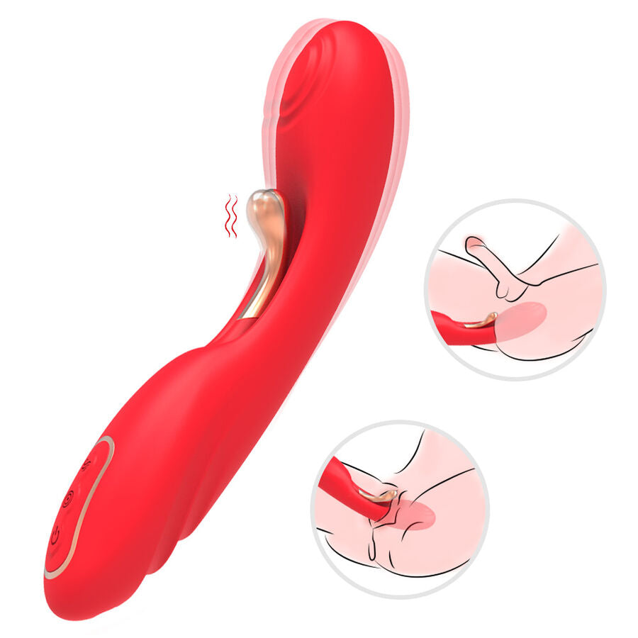 Vibromasseur langue oscillante rouge intense