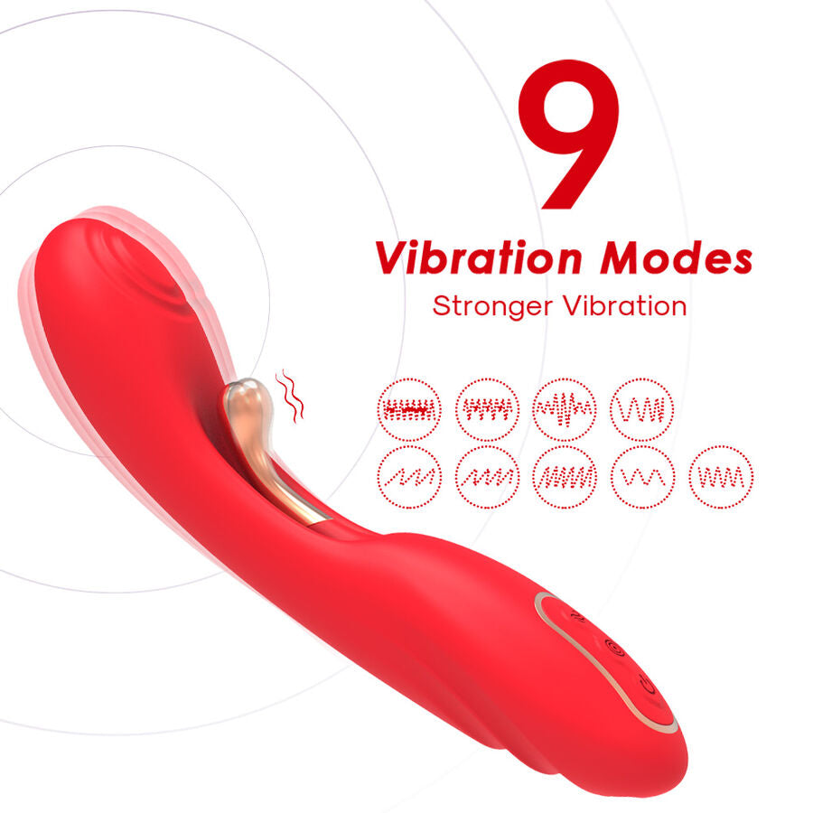 Vibromasseur langue oscillante rouge intense