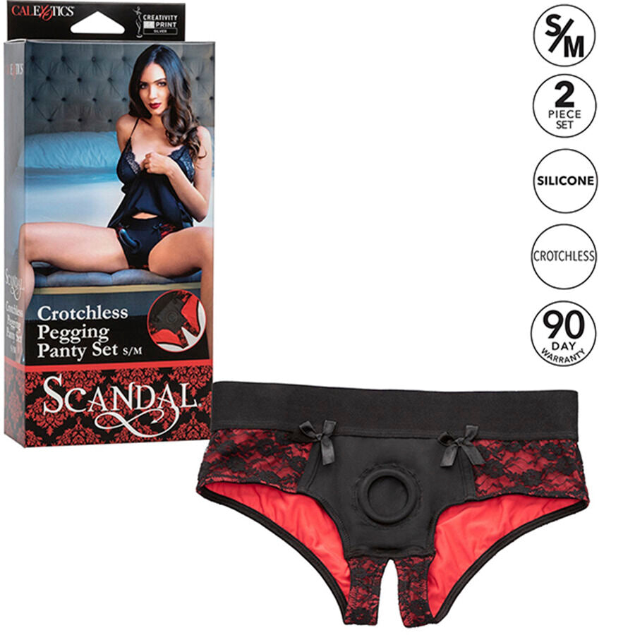 Ensemble culotte Scandal sans entrejambe avec gode de CalExotics