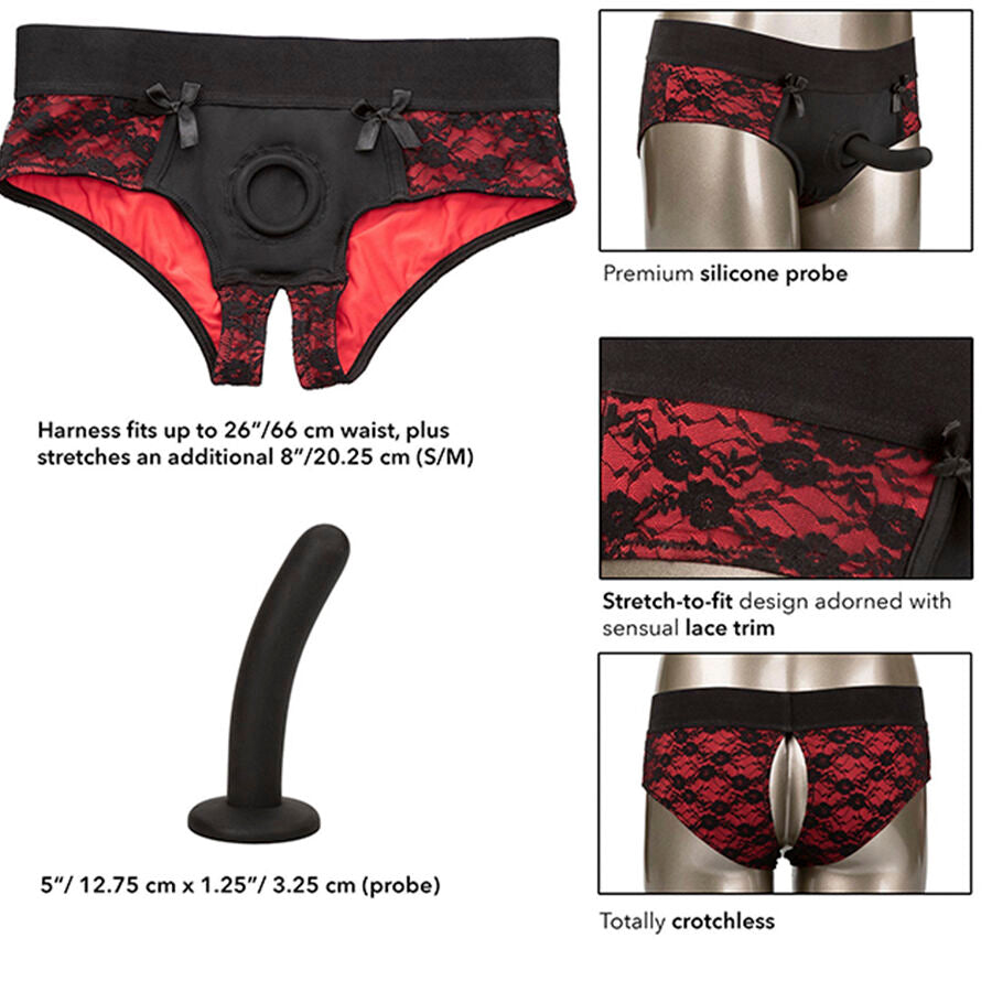 Ensemble culotte Scandal sans entrejambe avec gode de CalExotics