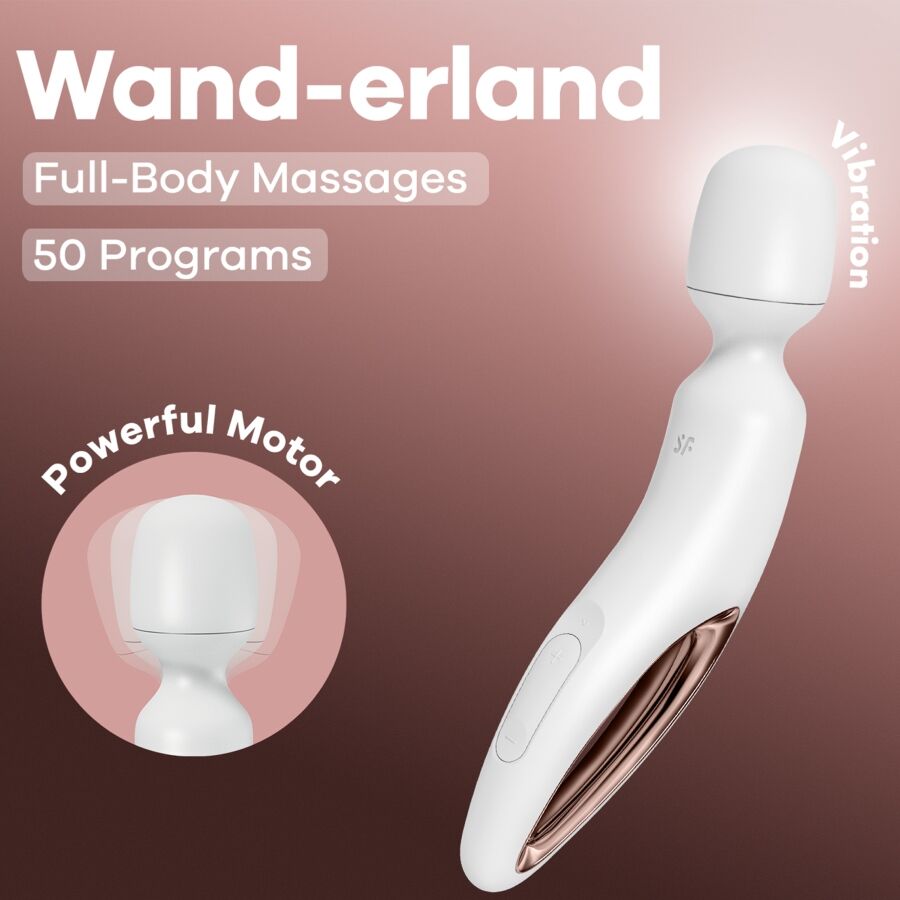 Satisfyer Wand Erland Blanc – Masseur vibrant 50 modes