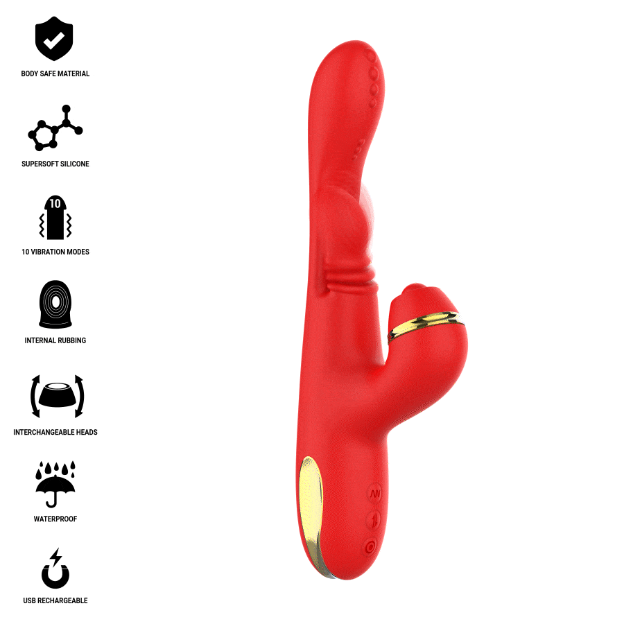 Stimulateur Clitoris Katy 4 Têtes Interchangeables