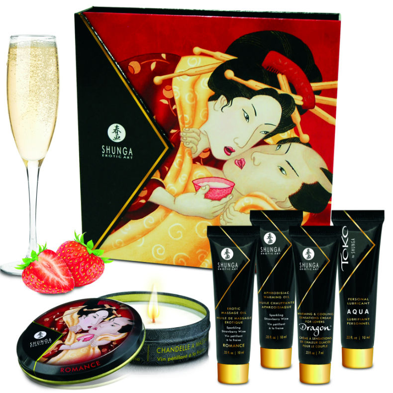 Kit Secret Geisha Fraises et Cava Shunga