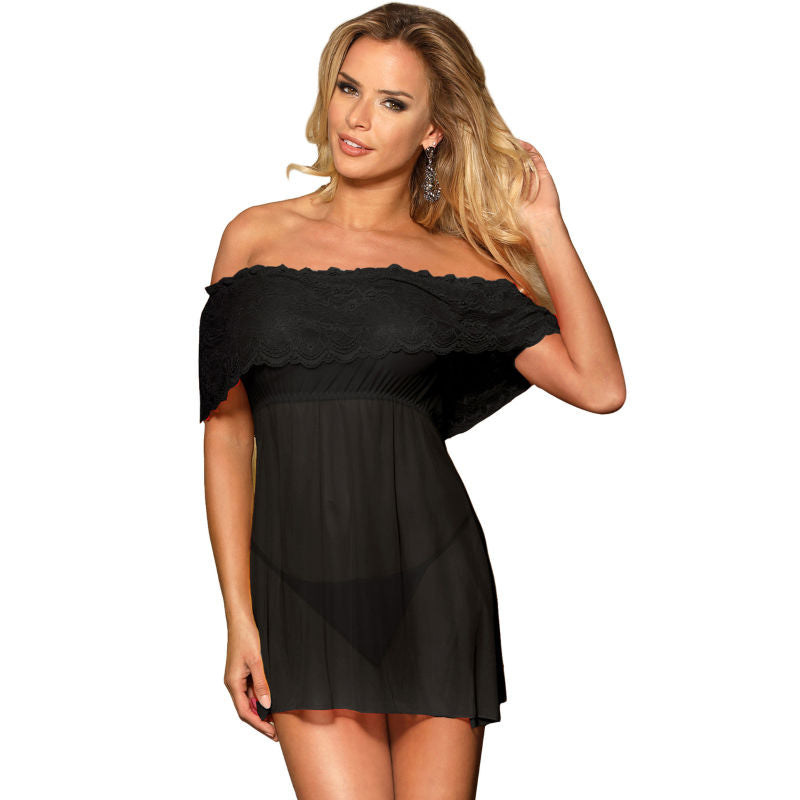 Robe Courte et String Noir Subblime