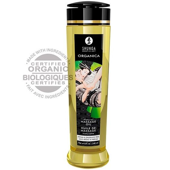 Huile massage naturelle bio Shunga pour plaisir intense