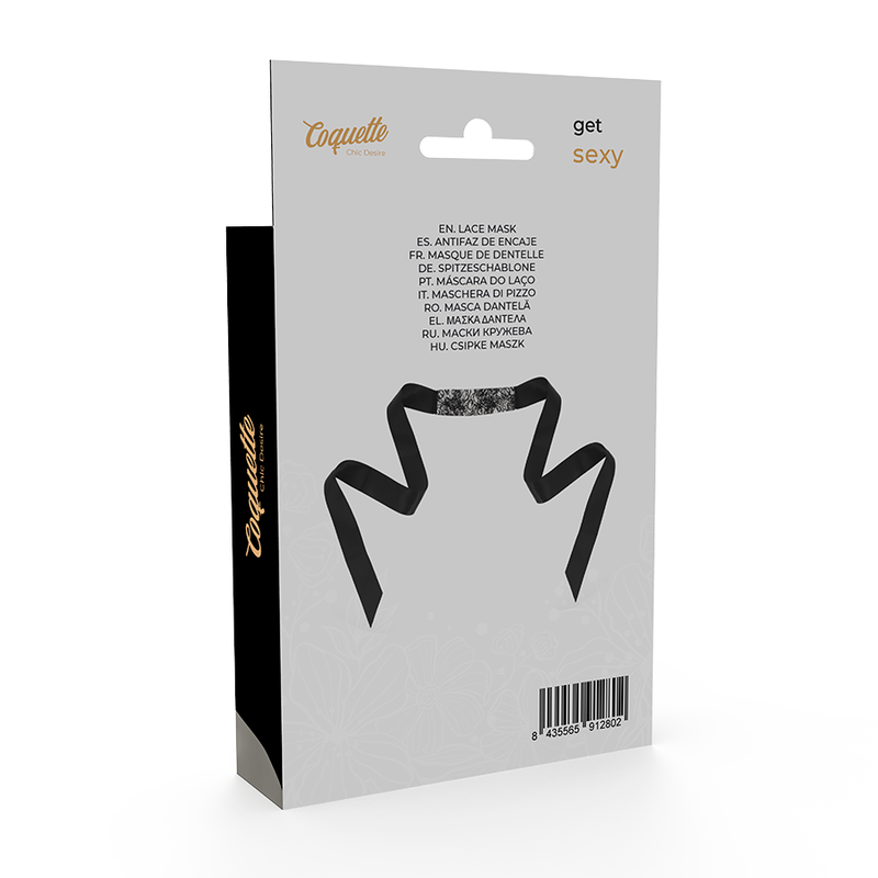 Masque en Dentelle Noire avec Ruban Coquette