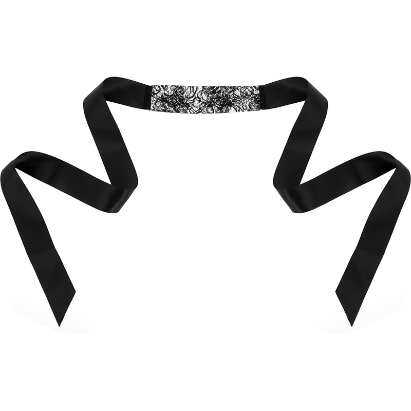 Masque en Dentelle Noire avec Ruban Coquette