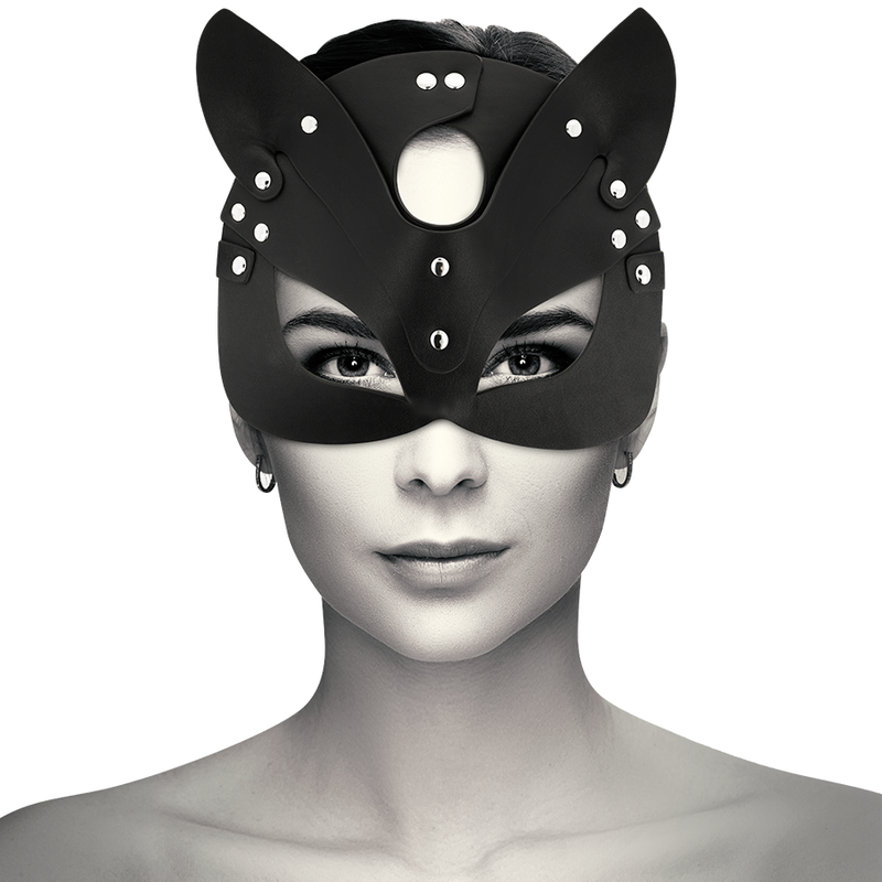 Masque en Cuir Vegan avec Oreilles de Chat