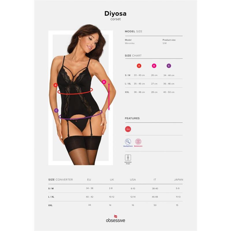 Ensemble Corset et String Noir Diyosa