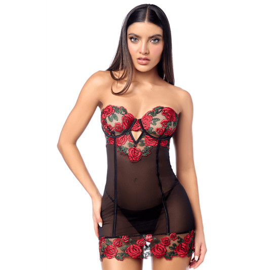 Babydoll armatures roses lacé Mapalé élégant