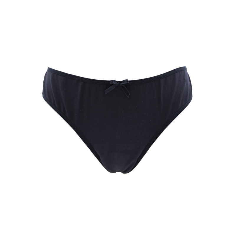 Culotte Noire Dentelle avec Nœud Satin