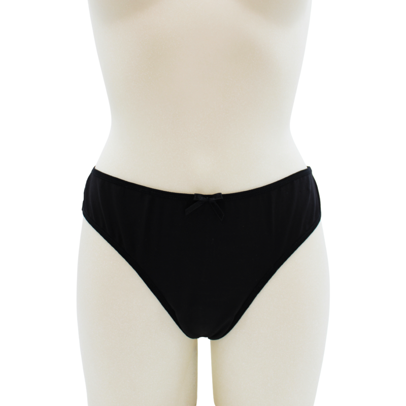 Culotte Noire Dentelle avec Nœud Satin
