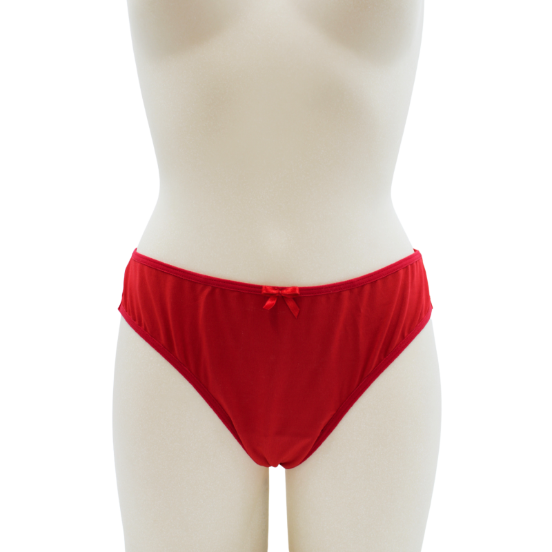 Culotte Rouge Dentelle avec Nœud Satin