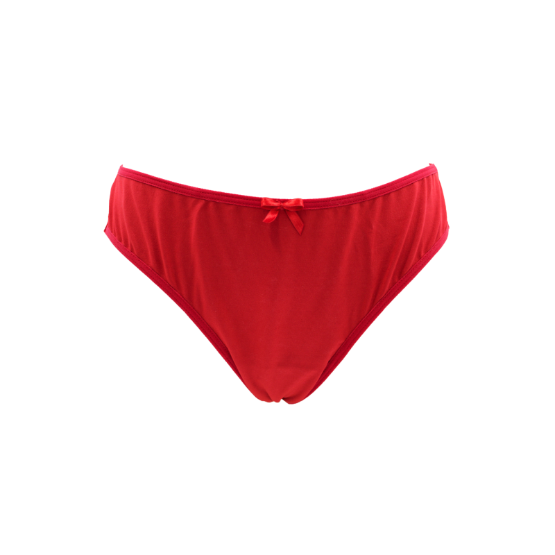 Culotte Rouge Dentelle avec Nœud Satin