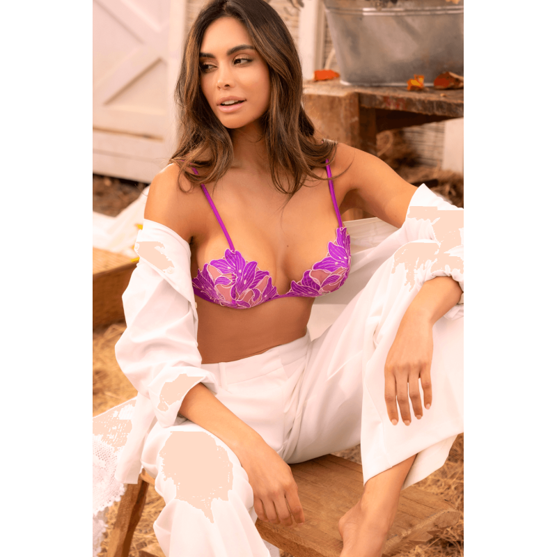 Ensemble broderie florale 2 pièces romantique