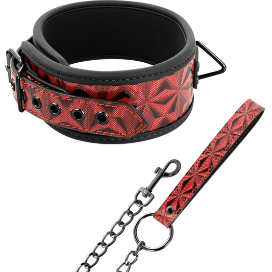 Collier en cuir végan rouge Begme