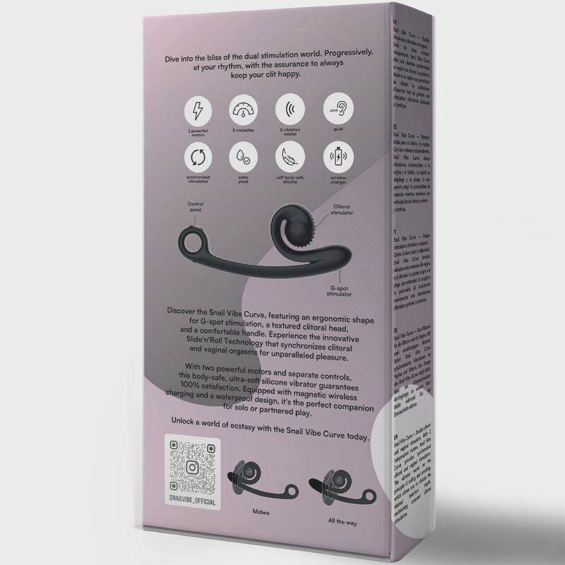 Vibromasseur Curve Noir Snail Vibe - Plaisir Intense