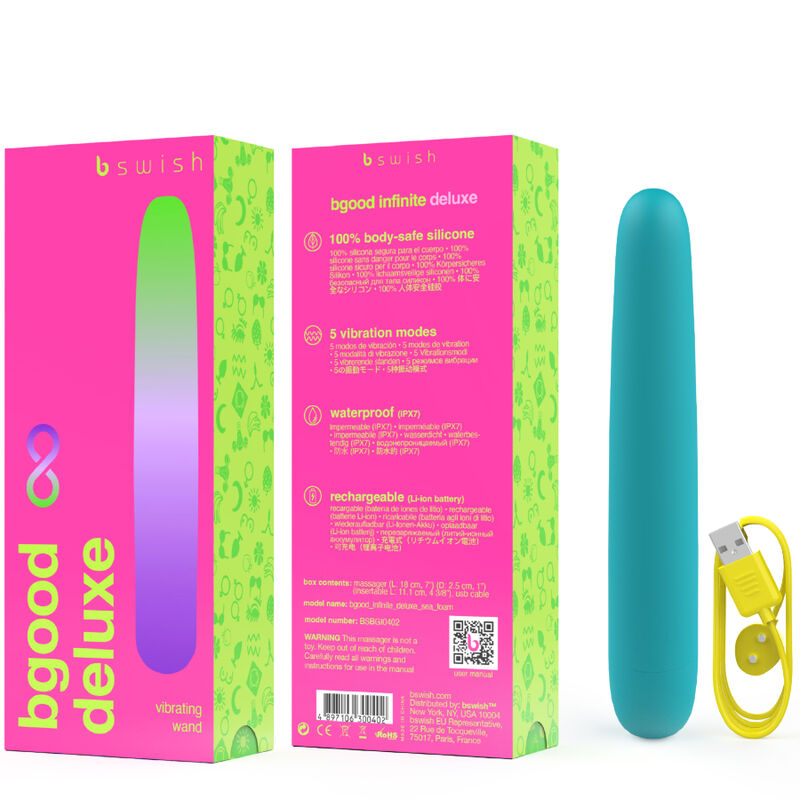 Vibromasseur Bgood Infinite Deluxe Silicone Bleu - Plaisir Intense