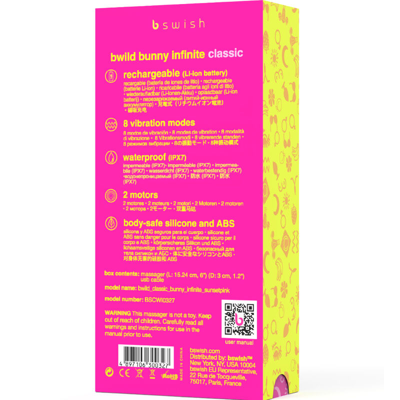 Vibromasseur Bwild Bunny Infinite Classic rose B Swish
