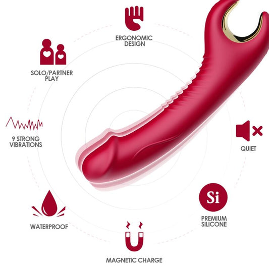 Vibromasseur & Rotateur Prince Dildo Rouge Armonie