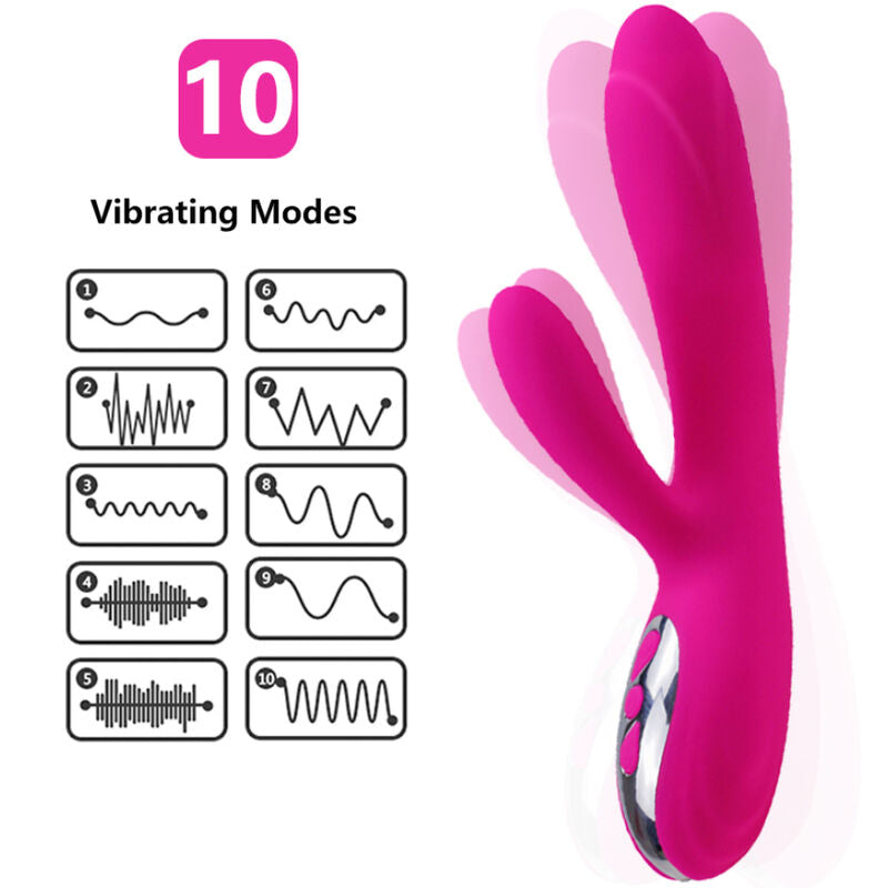 Vibromasseur flexible effet chaleur fuchsia