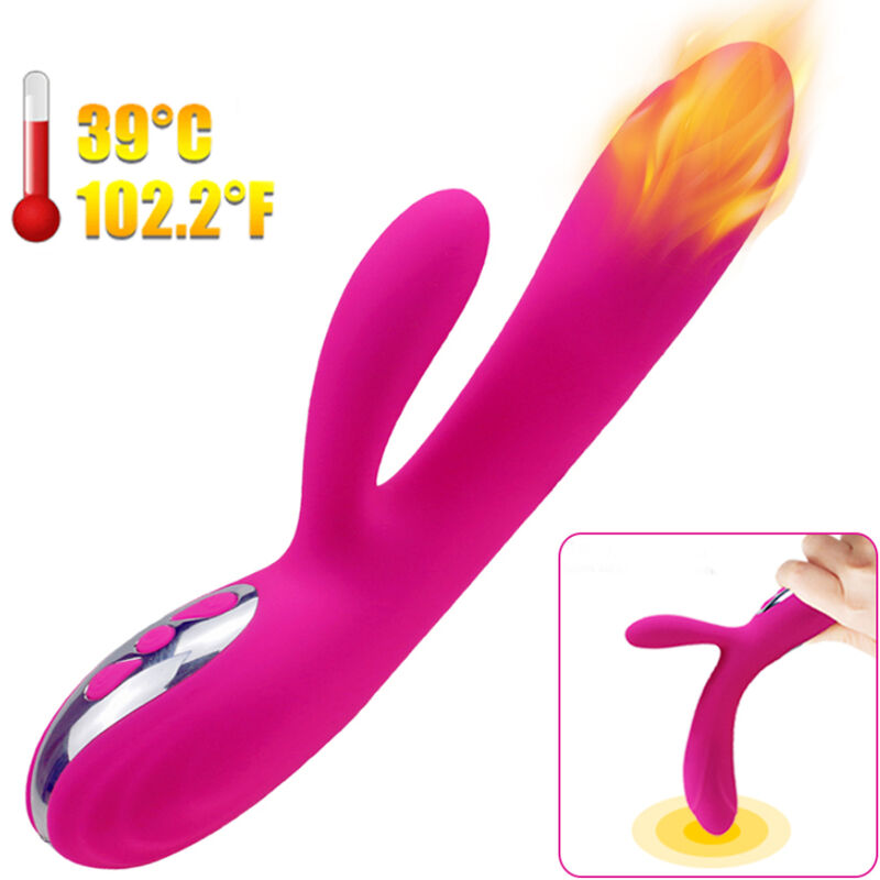 Vibromasseur flexible effet chaleur fuchsia