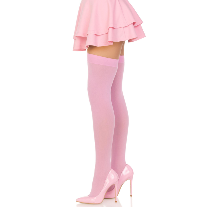 Bas Cuissardes en Nylon Rose