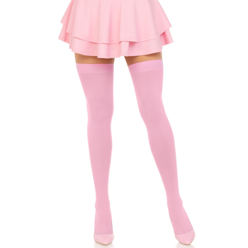 Bas Cuissardes en Nylon Rose