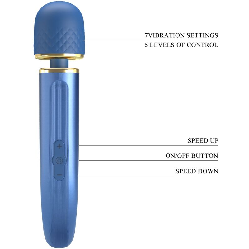 Masseur 7 Modes de Vibration Bleu Pretty Love