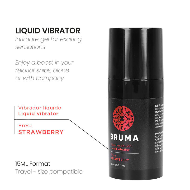 Vibromasseur liquide ultra glissant fraise BRUMA 15 ml