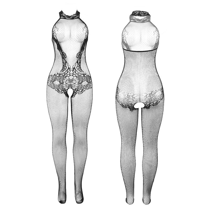 Bodystocking résille et dentelle noir sexy